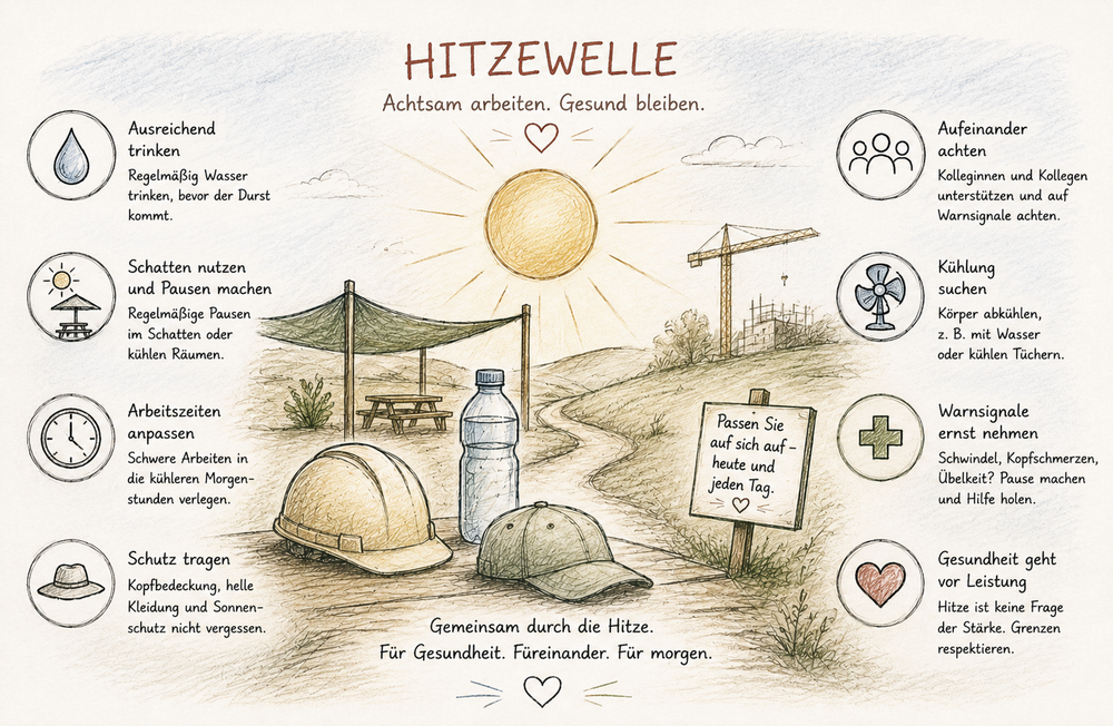 Arbeiten in der Hitzewelle – Wenn der Sommer zur Belastungsprobe wird Beitragsbild